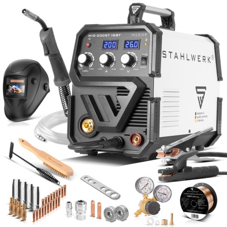 Сварочный аппарат для дуговой сварки STAHLWERK MIG MAG 200 ST IGBT- полная комплектация