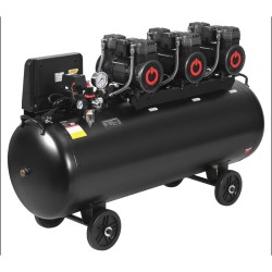 Õlivaba kompressor 200L 3x2200W + separaator ja manomeeter glütseriiniga KD4084